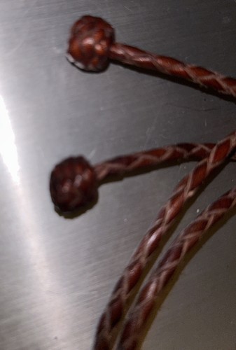 LEATHER ~ STAMPEDE STRING ~ SMALL KNOTS ~ COTTER PINS - ALL LIGHT BROWN (1) - Picture 5 of 5