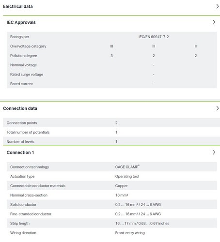 A● 10pcs WAGO 283-907 2-Conductor Ground Terminal Block 16,00 mm2 Green-Yellow N - Imagen 2 de 4