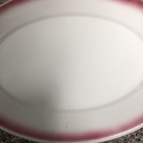 Vintage Homer Laughlin Best China USA Pink/Red Ombre' Oval Platter 12 1/2” - Picture 3 of 7