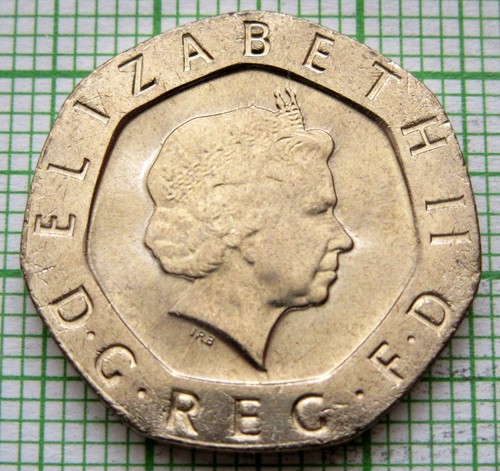 GREAT BRITAIN ELIZABETH II 2000 20 PENCE, TUDOR ROSE 7-sided, UNC - Picture 2 of 6