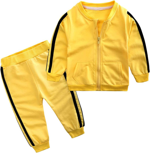 Baby Boys Girls Cotton Tracksuit Sweatshirt Top + Sweatpants Zipper Coat Outfits - Picture 8 of 12