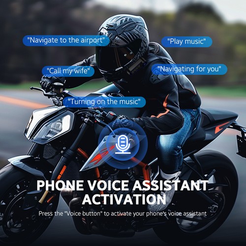 2X Motorcycle Helmet Bluetooth Headset w/ FM Radio Wireless Headphone Waterproof - Picture 5 of 17