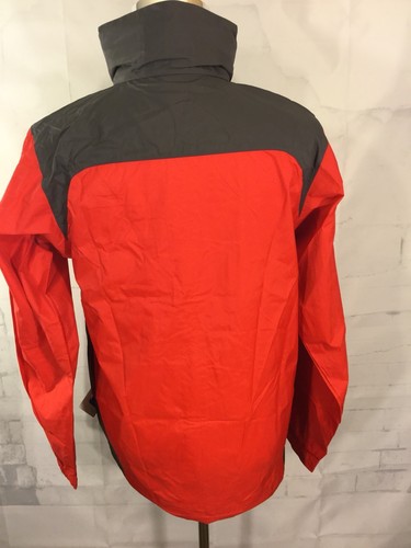 Columbia wasserdichter Stoff mit durchgehendem Reißverschluss rot grau Jacke Windschutz Gr. S KJB - Bild 3 von 5