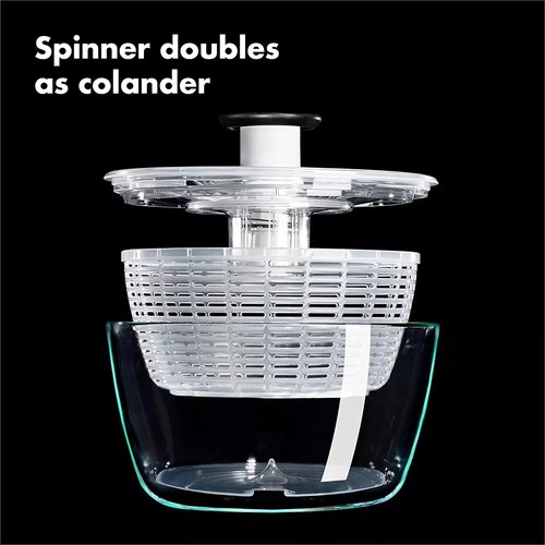 Good Grips Glass Salad Spinner, Large/6.22 Quart  + 12oz Dressing Shaker - Picture 7 of 8