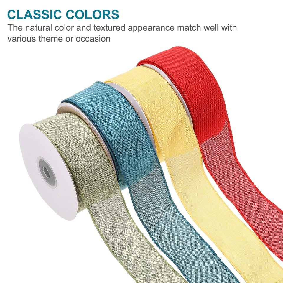 Fita de borda com fio 1-1/2 polegadas largura x 10 jardas estopa fita com fio vermelho escuro - Imagem 4 de 4