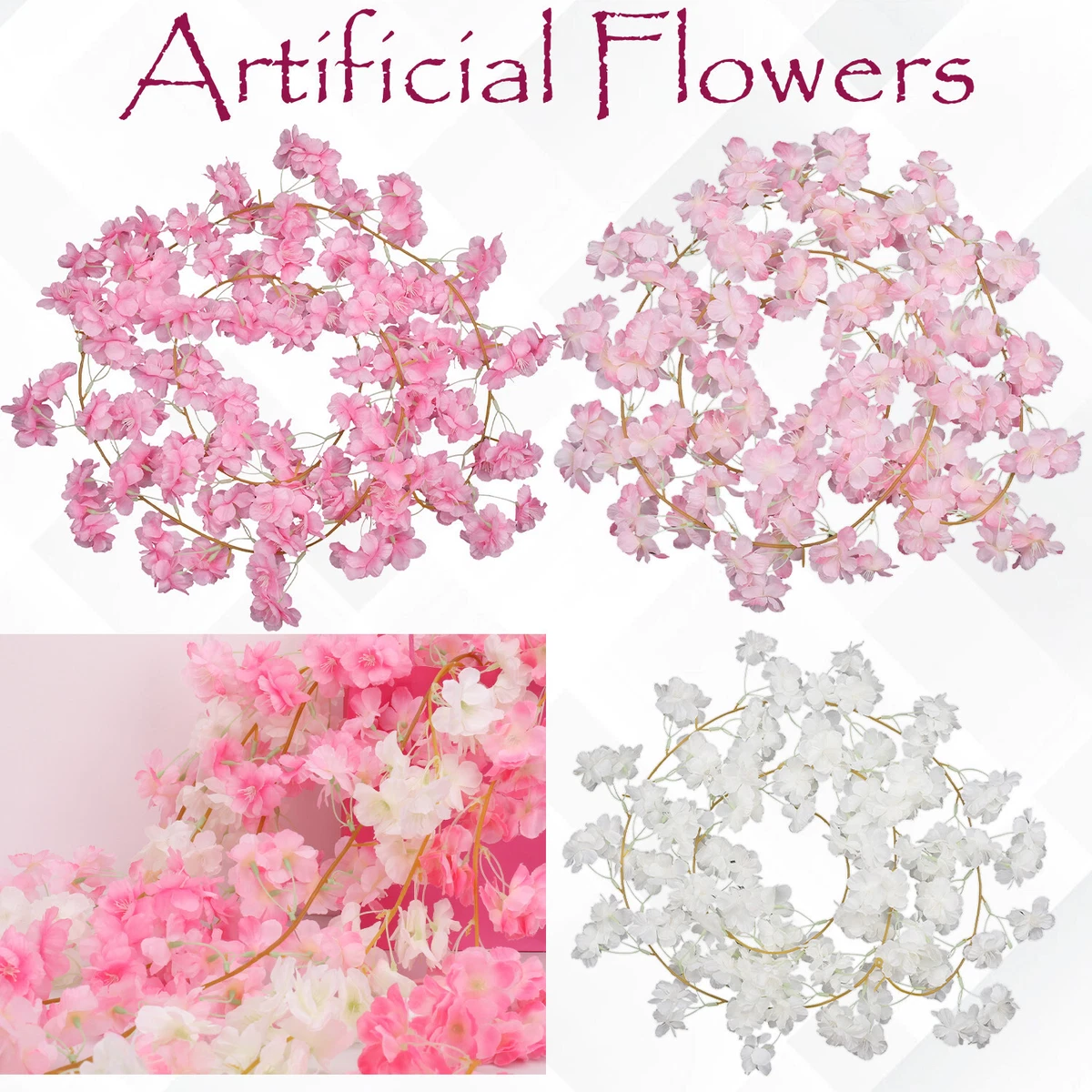 Ghirlanda Primaverile Rosa 50 Cm Con Rose E Crisantemi Artificiali | Per Porta, Finestra, Parete O Portico