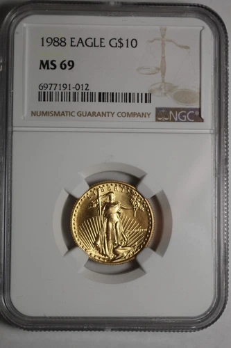 1988 $10 Gold Eagle MS69 Key Date NGC MS69