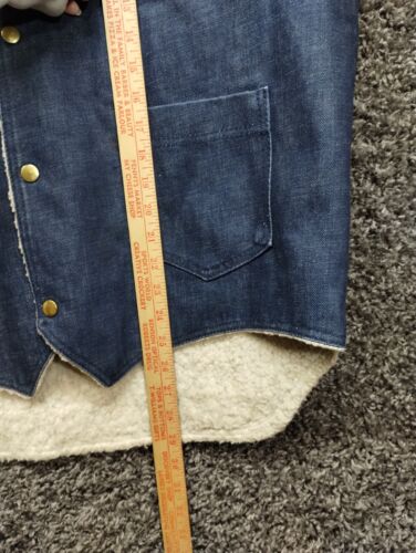 Vintage Viking Sherpa Lined Denim Trucker Vest Adult XL Blue Jean 80s 70s - Picture 6 of 10