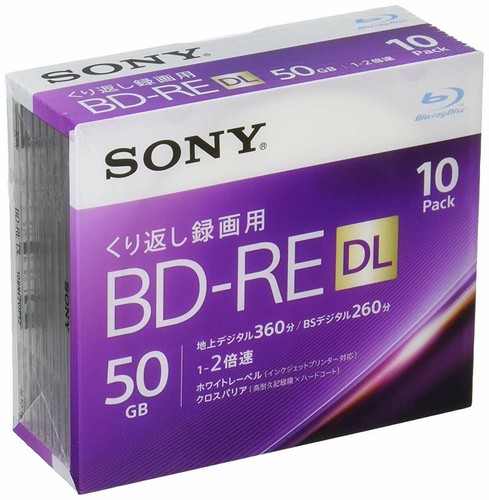 Sony Blu-ray Blank Disc 50GB BD-RE DL Dual 2 Layer x 10pack bluray Import Japan - Picture 1 of 4
