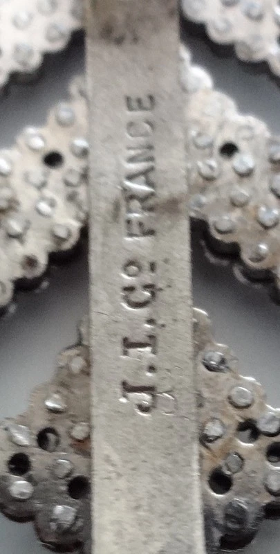 Vtg Antique Victorian Art Deco France T. I Co Silver Metal Shoe Buckle Clips Set - Image 4 of 4