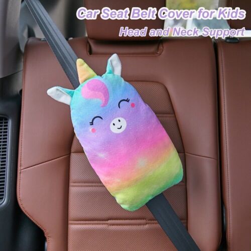 Unicorn Kid Stuffed Plush Seat Belt Pillow Head Support Car Seat Belt Pad UK - Picture 16 of 28