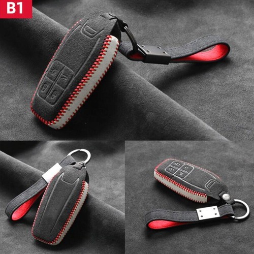 Alcantara Leather Key Fob Case Cover Shell for Ferrari 458 588 488GTB LaFerrari - Picture 11 of 27