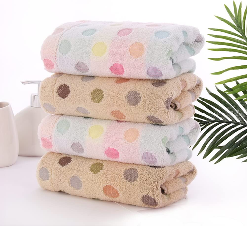 Hand Towels Set of 2 Colorful Polka Dot Pattern 100% Cotton Soft Absorbent Decor - Picture 6 of 6