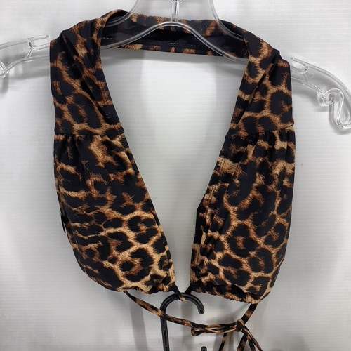 COTTON ON BODY Leopard Print Bikini Set Halter Top Size L 2 Piece BNWT NEW - Picture 2 of 10