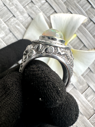 Ethiopian Opal silver ring 925 men With a Dragon Motif - Picture 12 of 17
