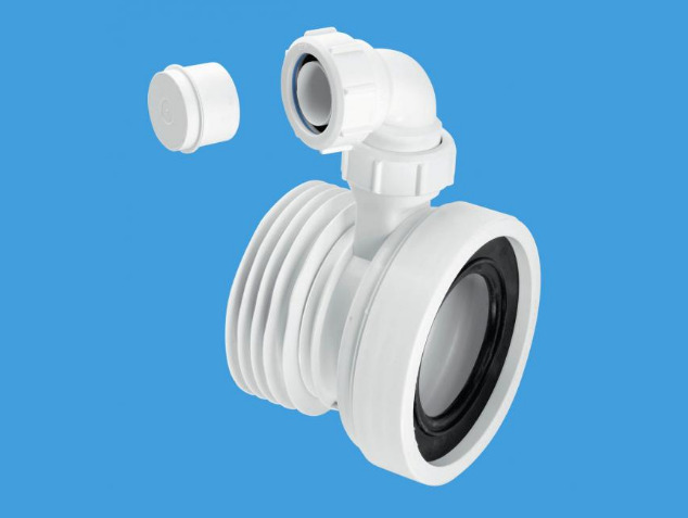 McAlpine WC-CON1V Straight Rigid WC Connector with 1.25" Universal Vent Boss