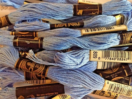 2 Skeins DMC Embroidery Floss 100% cotton 8.7 yds BLUE,TURQUOISE,AQUAMARINE - Picture 23 of 59