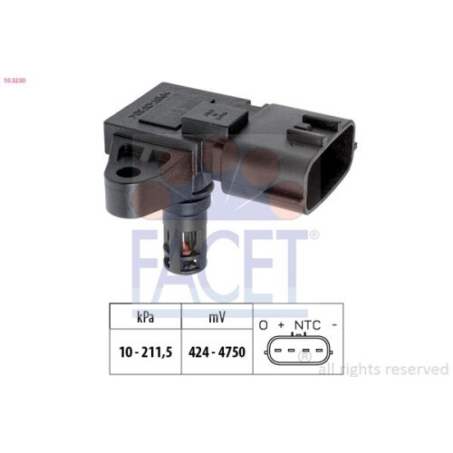Sensore Pressione Aria Aggiustaggio Altimetrico Facet 10.3230 per Mitsubishi - Imagen 1 de 2