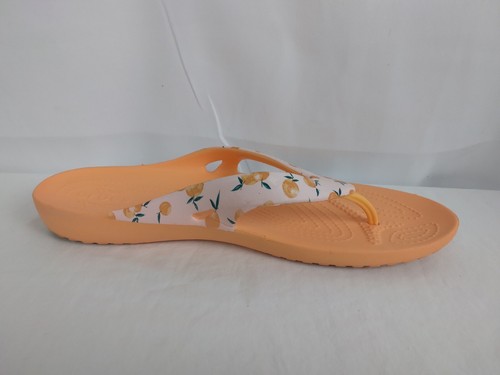 CROCS Kadee II Iconic Comfort Peach Print Flip Flop Thong Sandals Womens Size 10 - Bild 5 von 7
