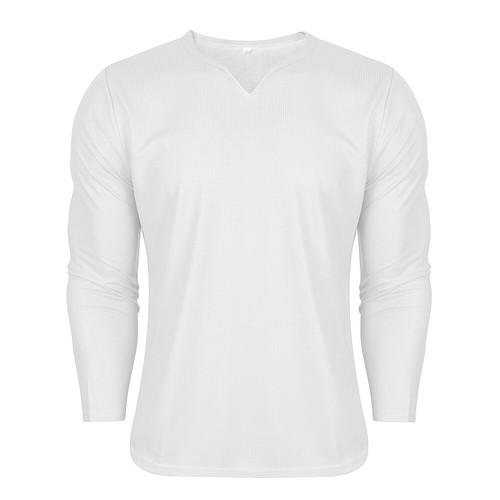 Herren V-Neck Muskelshirt Langarm Unterhemd Fitness Top Bodybuilding Basic Shirt - Bild 17 von 39