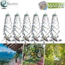 6PCS Bird Repellent Spiral Garden Hanging Reflective Deterrent Device Decoration