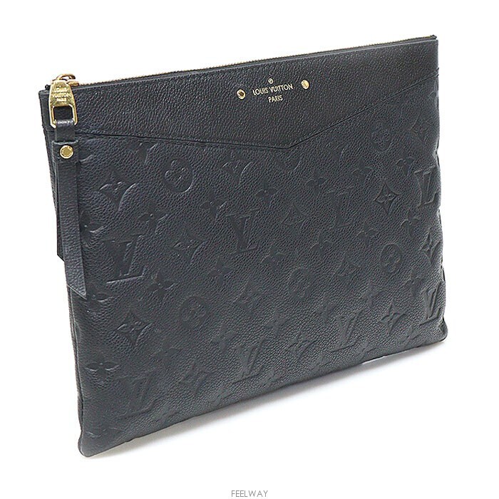 LOUIS VUITTON M62937 Monogram Empreinte Noir Daily Pouch Clutch AA585
