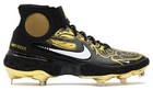 Nike Alpha Huarache Elite 3 Mid Black Metallic Vivid Gold