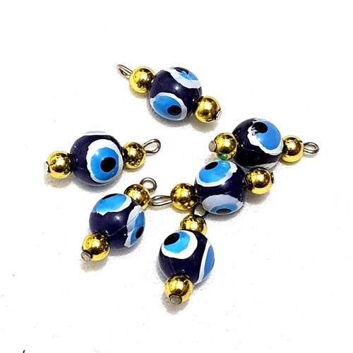 Nazar Boncuk trükisches blaues Auge Göz Glücksbringer Perlen Anhänger Basteln - Picture 2 of 4