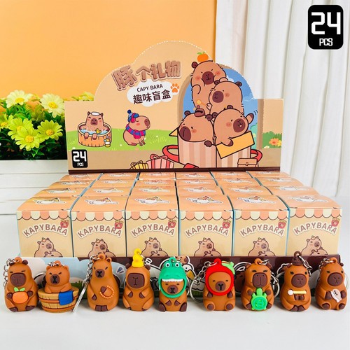 2pcs Capybara Keychain Cute Doll Capybara Pendant Key Ring Bag Charm RANDOM - Picture 8 of 9