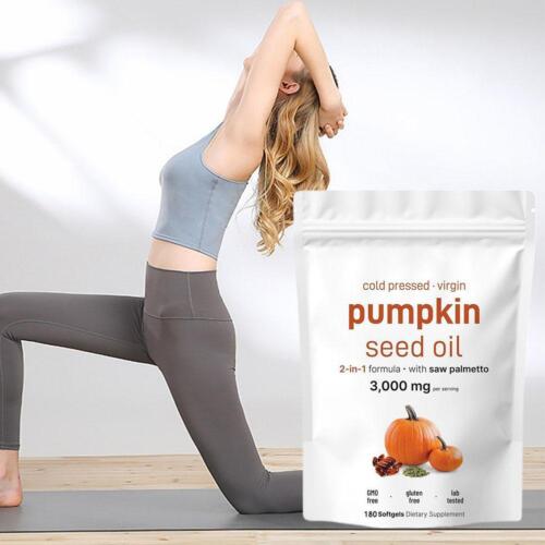 Pumpkin Seed Oil with Saw Palmetto, 3000mg, 300 Softgels, Herbal Supplement - Picture 8 of 11