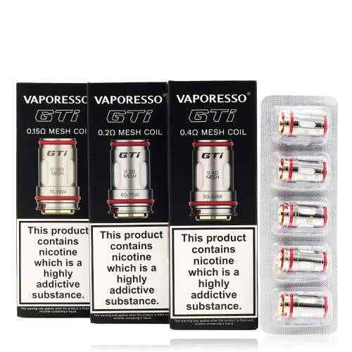 VAPORESSO GTi MESH COILS 0.15Ω 0.2Ω 0.4Ω 0.5Ω Genuine Replacement iTank Coil 5pk - Picture 10 of 71