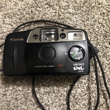 Canon Sure Shot Owl Date AF 35mm Point Shoot Film Camera 1:4.5 Untested As Is