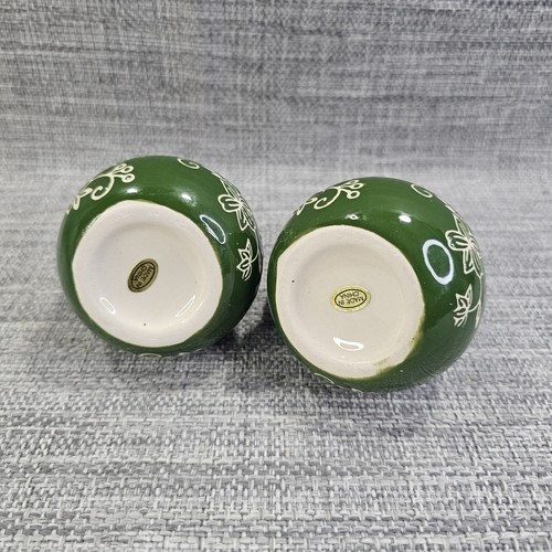 Set of Vintage Ceramic Oil And Vinegar Jars with Stoppers 4oz Green - Picture 6 of 6