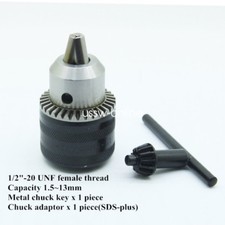 Sanou Keyed Drill Chuck 1/2-inch 20UNF 13mm with Key Adaptor