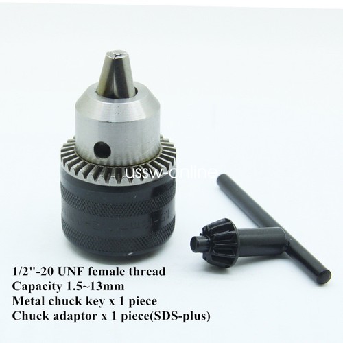 Sanou Keyed Drill Chuck 1/2-inch 20UNF 13mm with Key Adaptor - Bild 1 von 6