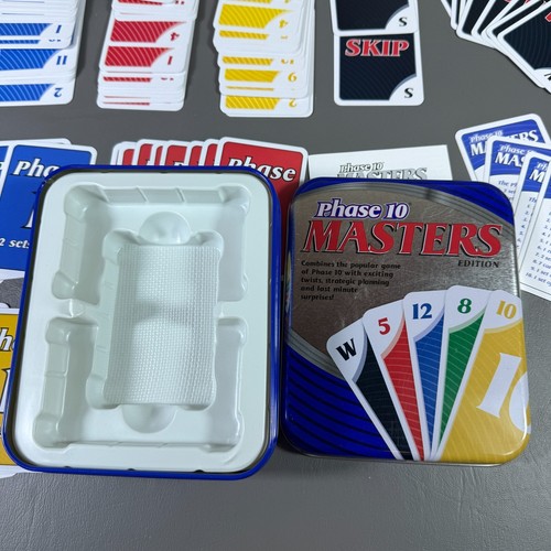 Phase 10 Masters Edition Card Game Complete w/ Instructions in Metal Tin - Picture 2 of 3