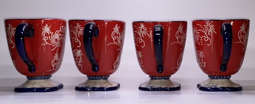 Set Of Four Temp-Tations FIREWORK FLORAL LACE Mugs, PPP-HLD-923765. RARE HTF. - Picture 3 of 13