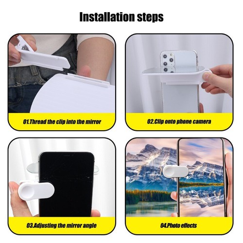 Sky Mirror Phone Reflector Shooting Clip Travel Phone Adjustable Angle Reflec CR - Photo 7 sur 14