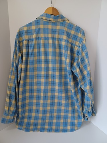 Scott Barber Hemd Herren L blau gelb Button Down L. Ärmel kariert Preppy Freizeit - Bild 3 von 7