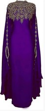 SALE! PURPLE MOROCCAN DUBAI KAFTANS ABAYA DRESS VERY FANCY LONG GOWN PARTY DRESS