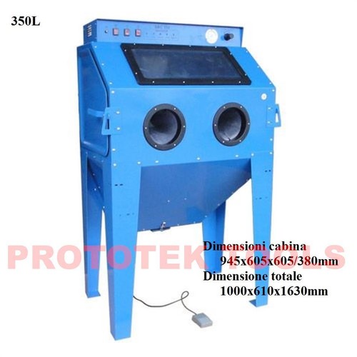 cabina sabbiatrice da 350 litri con aspiratore, misure cabina 945x605x605/380 - Foto 1 di 5