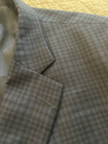 PETER MILLAR Made in Canada Shadow Check Wool Suit Jacket Size 50 R $1295 - Picture 2 of 8