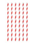 12 Red Stripe Paper Straws - Drinking Straws Party Decoration Eco Wedding