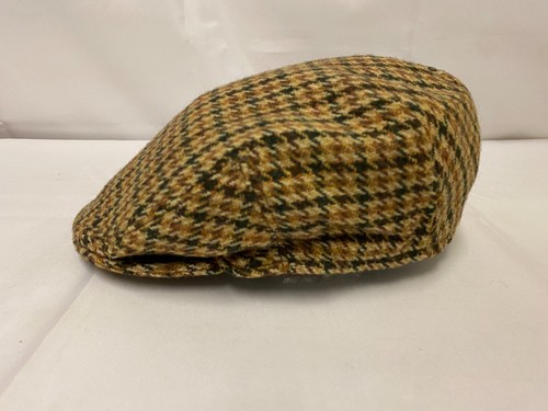 Schöne Vintage braune karierte Tweed-Kappe mit Spitze von Vera - Größe Small - Bild 3 von 5