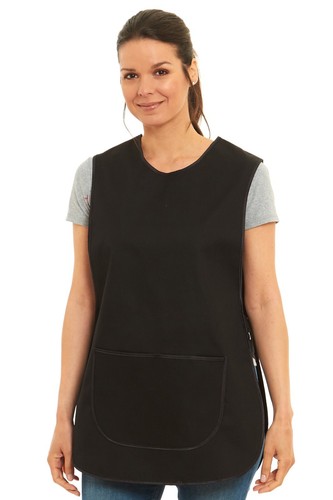 Ladies Plain Tabard with Matching Piping & Pocket Apron Overall Kitchen Cleaning - Picture 7 of 21