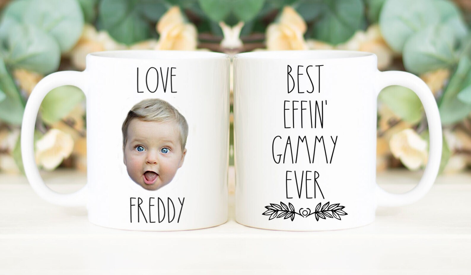 Best Effin' Gammy Ever Mug Custom Face Mug Personalized With Photo Of Baby