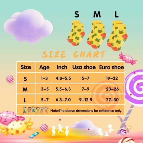 Adorable 12 Pack Anti-Slip Socks for Kids 1-7 - Perfect for Boys & Girls - Picture 8 of 9