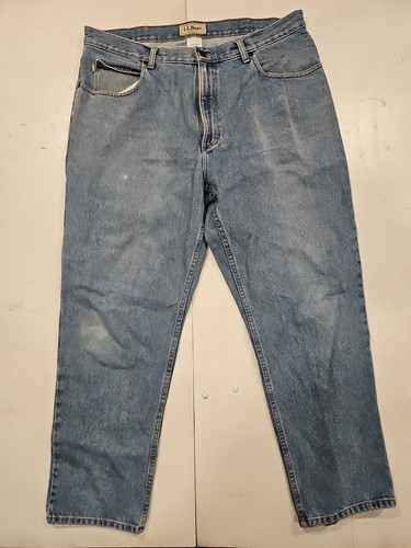 LL Bean Jeans Erwachsene 38x30 Blau Denim Natural Fit Straight 55358