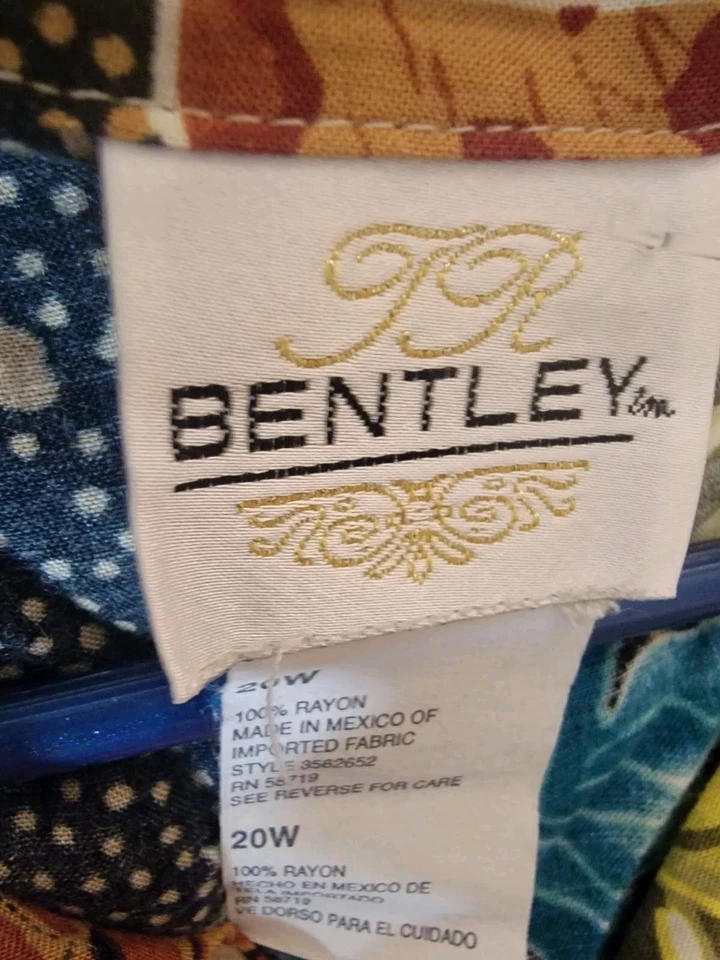 Vtg Bentley Womens Top Size 20W Rayon AOP Art To Wear Artsy Shirt Blouse - Image 2 of 4