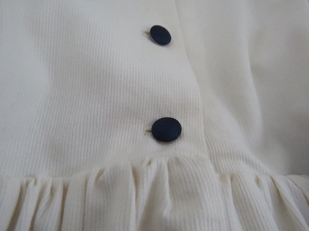 OFF WHITE Vestito bambina Gallia Little Eglantine fiori bianco sporco blu fascia indossato una volta 2 3 anni